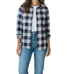 UNTUCKit Citra Plaid Long Sleeve Button Down Shirt Size 4 preppy business office